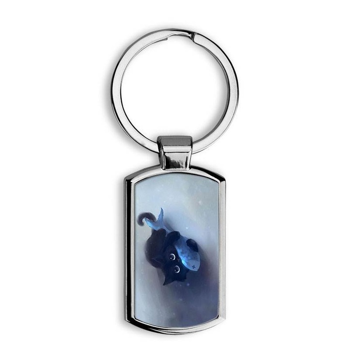 Breloc din metal, Mobiltokguru, Model Artistic Cat Kitten, 2011, 8 cm, Multicolor