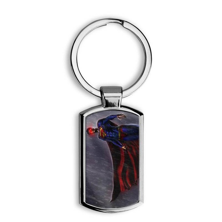 Breloc metalic Superman, 1911, 4 x 2 cm, Multicolor