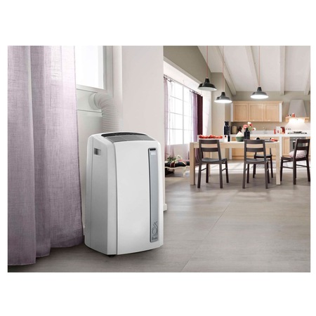 Aparat aer conditionat portabil Delonghi PAC AN112, 11000 Btu/h, Debit aer max. de 350 m3/h, Pentru spatii de 110 m3, Dezumidificare: 26 l/ 24h