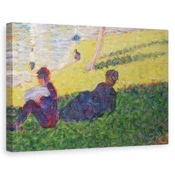 Tablou canvas - Georges Pierre Seurat - Barbat asezat si femeie inclinat, studiu pentru o duminica dupa-amiaza pe insula La Grande Jatte, 80 x 120cm Tablou canvas - Georges Pierre Seurat - Barbat asezat si femeie inclinat, studiu pentru o duminica dupa-amiaza pe insula La Grande Jatte, 80 x 120cm