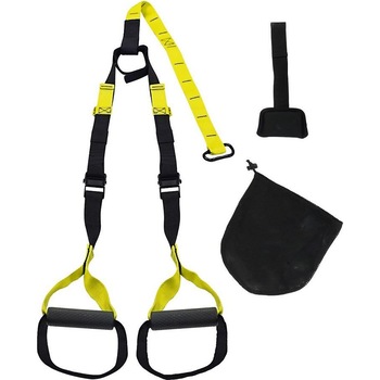 Sistem antrenament LifFit Bodytrainer, tip TRX, negru/galben Sistem antrenament LifFit Bodytrainer, tip TRX, negru/galben