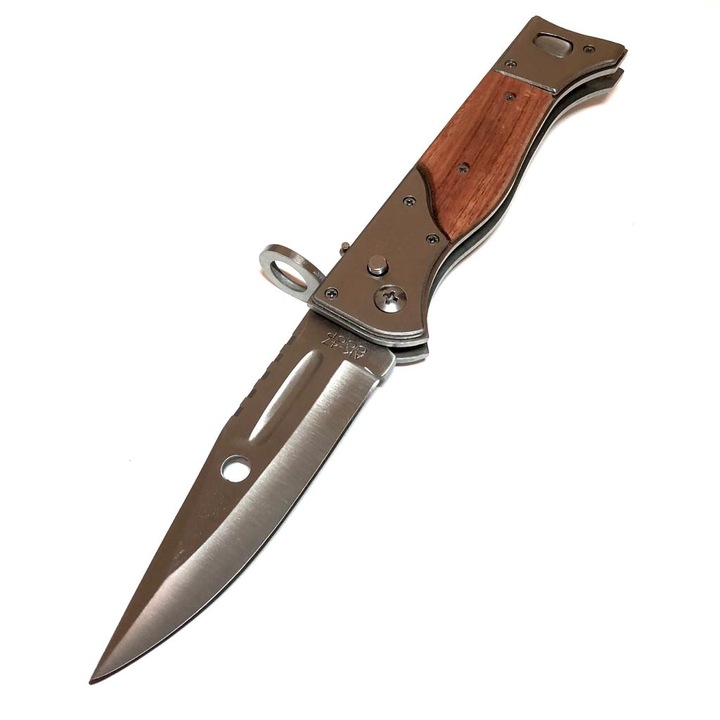 Briceag inscriptionat AK-47 CCCP, husa camuflaj cu prindere la curea, 22 cm