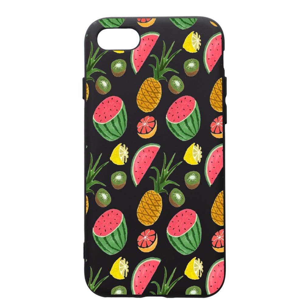 Husa de protectie Apple iPhone SE 2 / iPhone 8 / iPhone 7, Ananas, silicon, cu interiorul din material textil, protectie camera, PB666
