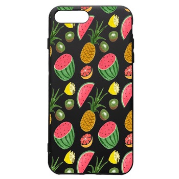Husa de protectie Apple iPhone 8 Plus / iPhone 7 Plus, Ananas, silicon, cu interiorul din material textil, protectie camera, PB666 Husa de protectie Apple iPhone 8 Plus / iPhone 7 Plus, Ananas, silicon, cu interiorul din material textil, protectie camera, PB666