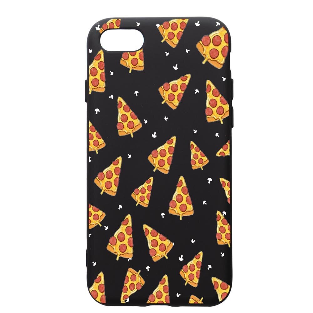 Husa de protectie Apple iPhone SE 2 / iPhone 8 / iPhone 7, Pizza, silicon, cu interiorul din material textil, protectie camera, PB665