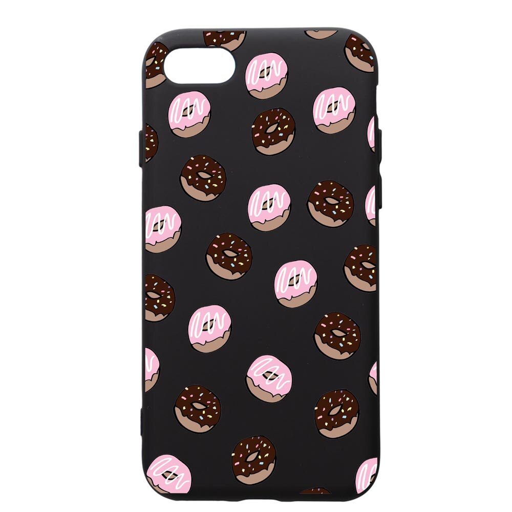 Husa de protectie Apple iPhone SE 2 / iPhone 8 / iPhone 7, Donuts, silicon, cu interiorul din material textil, protectie camera, PB667