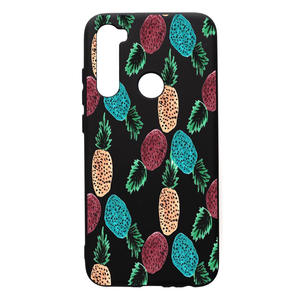 Husa de protectie Xiaomi Redmi Note 8, Ananas, silicon, cu interiorul din material textil, protectie camera, PB669