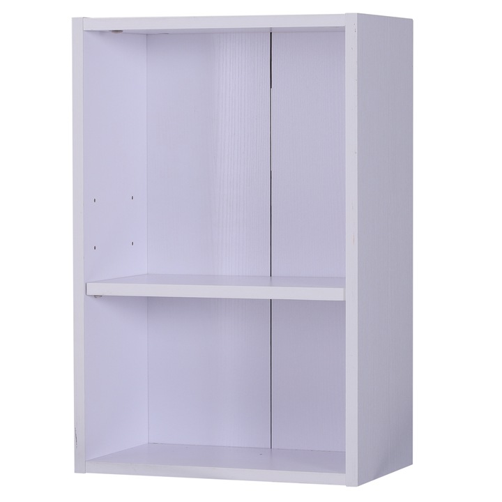HomCom felfüggesztett könyvespolc, Wood / MFC, 40x24x61cm, fehér