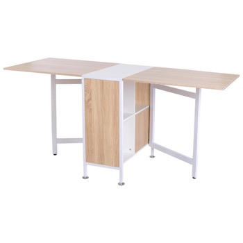 Birou extensibil Homcom, Lemn MDF/Metal, 169 x 62 x 75 cm, Alb/Bej Birou extensibil Homcom, Lemn MDF/Metal, 169 x 62 x 75 cm, Alb/Bej