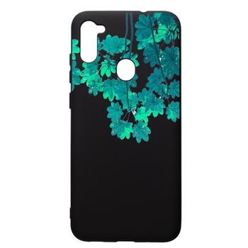 Husa de protectie Samsung Galaxy A11, Green Forest, silicon, cu interiorul din material textil, protectie camera, PB682 Husa de protectie Samsung Galaxy A11, Green Forest, silicon, cu interiorul din material textil, protectie camera, PB682