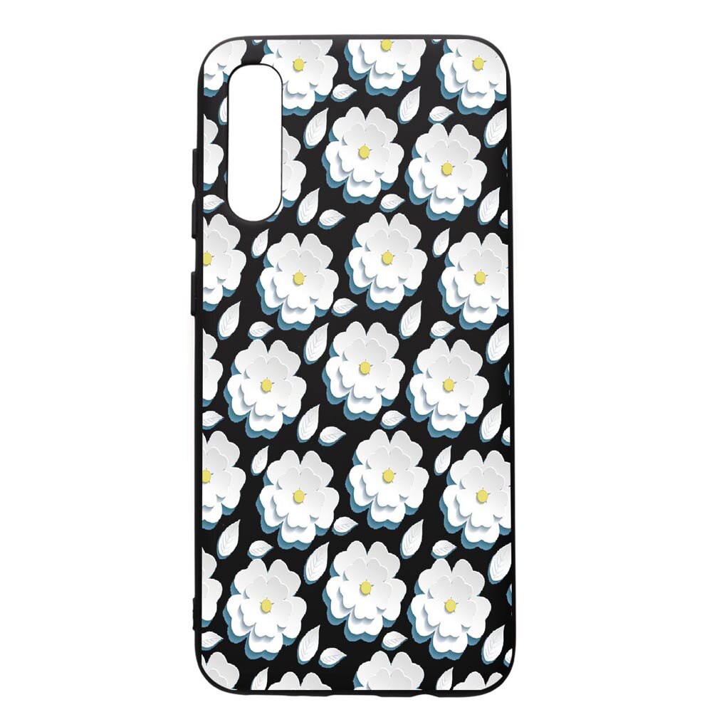 Husa de protectie Samsung Galaxy A70, Daisy - White flower, silicon, cu interiorul din material textil, protectie camera, PB683