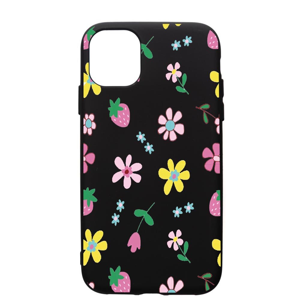 Husa de protectie Apple iPhone 12, Flowers, silicon, cu interiorul din material textil, protectie camera, PB687