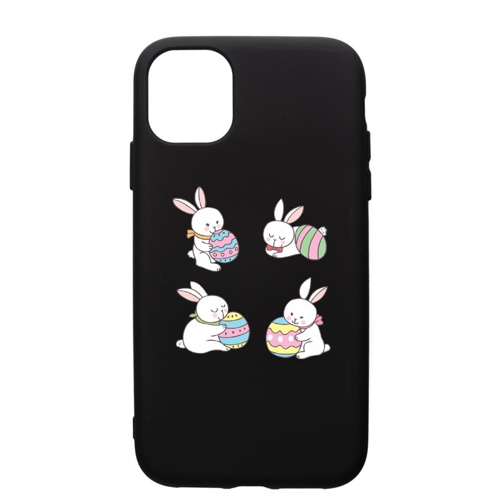 Husa de protectie Apple iPhone 11, Rabbit easter, silicon, cu interiorul din material textil, protectie camera, PB690