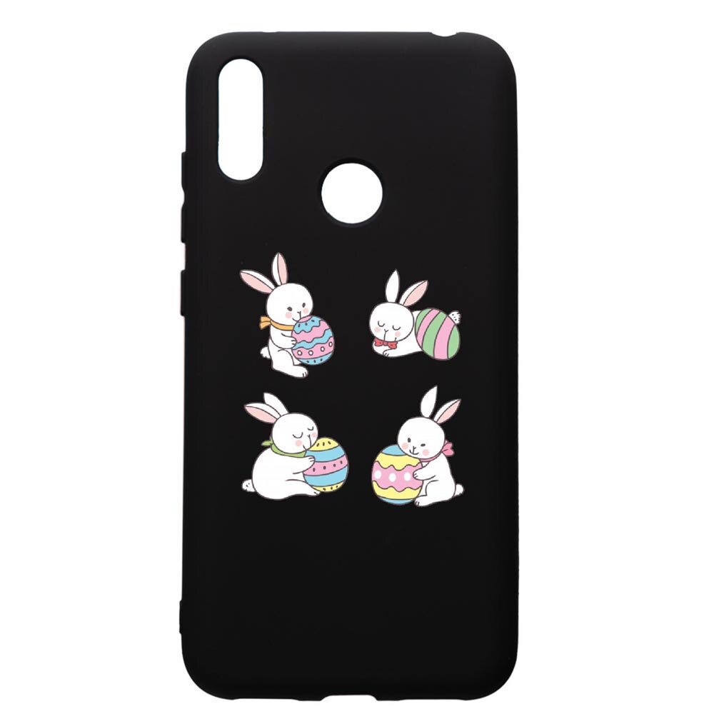 Husa de protectie Huawei Y7 2019, Rabbit easter, silicon, cu interiorul din material textil, protectie camera, PB690