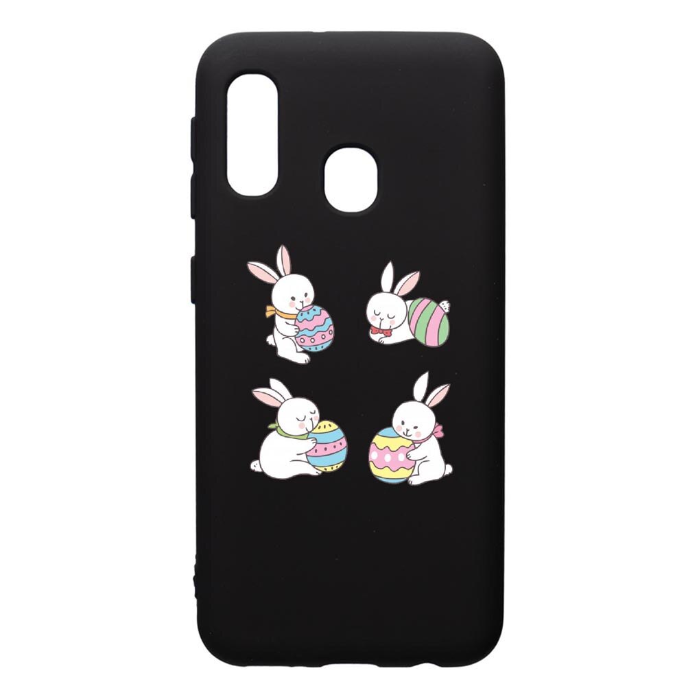 Husa de protectie Samsung Galaxy A20E, Rabbit easter, silicon, cu interiorul din material textil, protectie camera, PB690