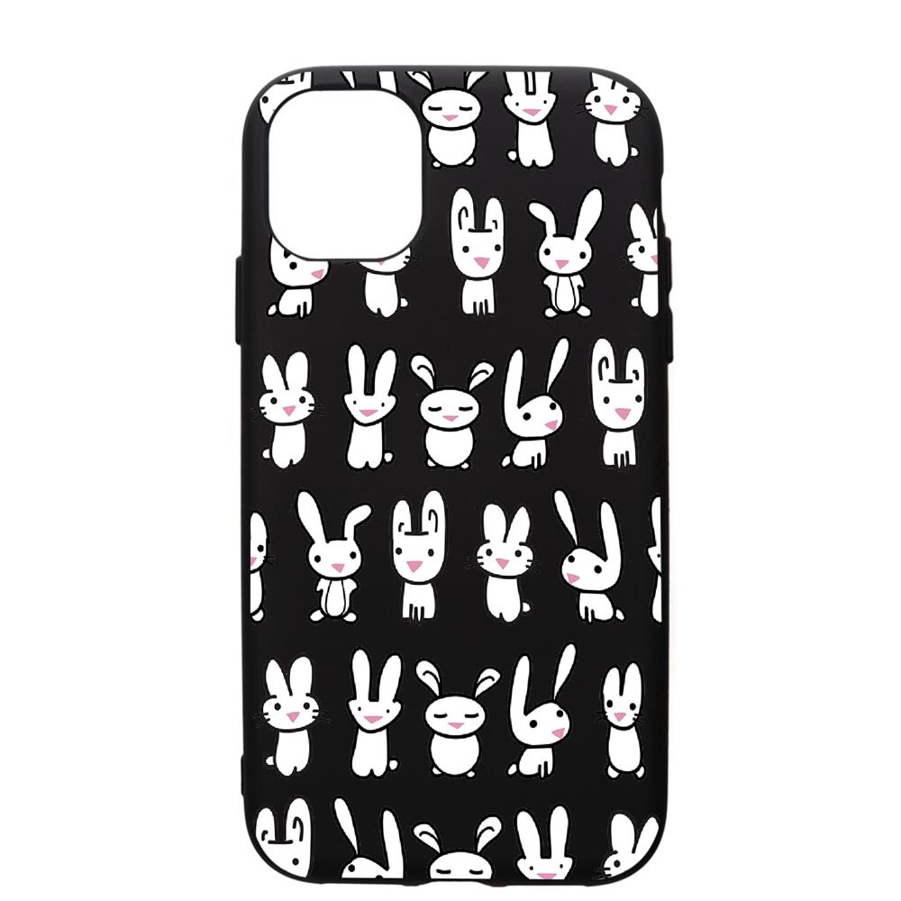Husa de protectie Apple iPhone 11 Pro, Rabbits, silicon, cu interiorul din material textil, protectie camera, PB691