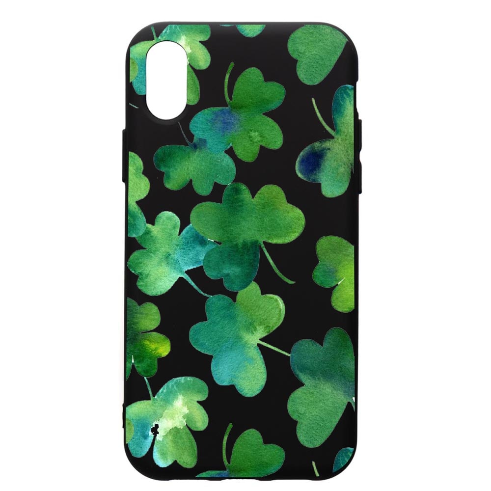 Husa de protectie Xiaomi Redmi 7A, Green Leaf, silicon, cu interiorul din material textil, protectie camera, PB697