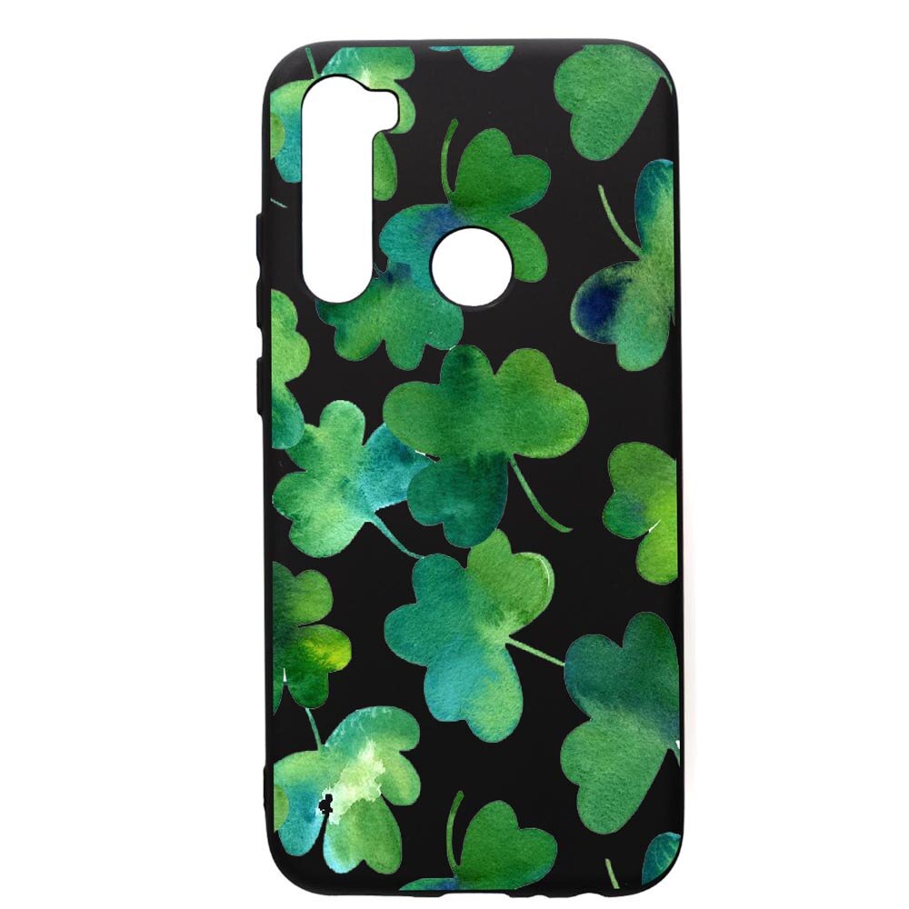 Husa de protectie Xiaomi Redmi Note 8, Green Leaf, silicon, cu interiorul din material textil, protectie camera, PB697