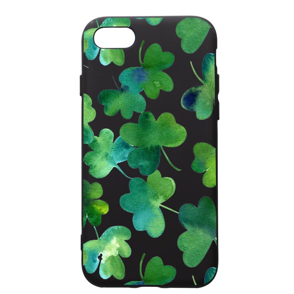 Husa de protectie Apple iPhone SE 2 / iPhone 8 / iPhone 7, Green Leaf, silicon, cu interiorul din material textil, protectie camera, PB697