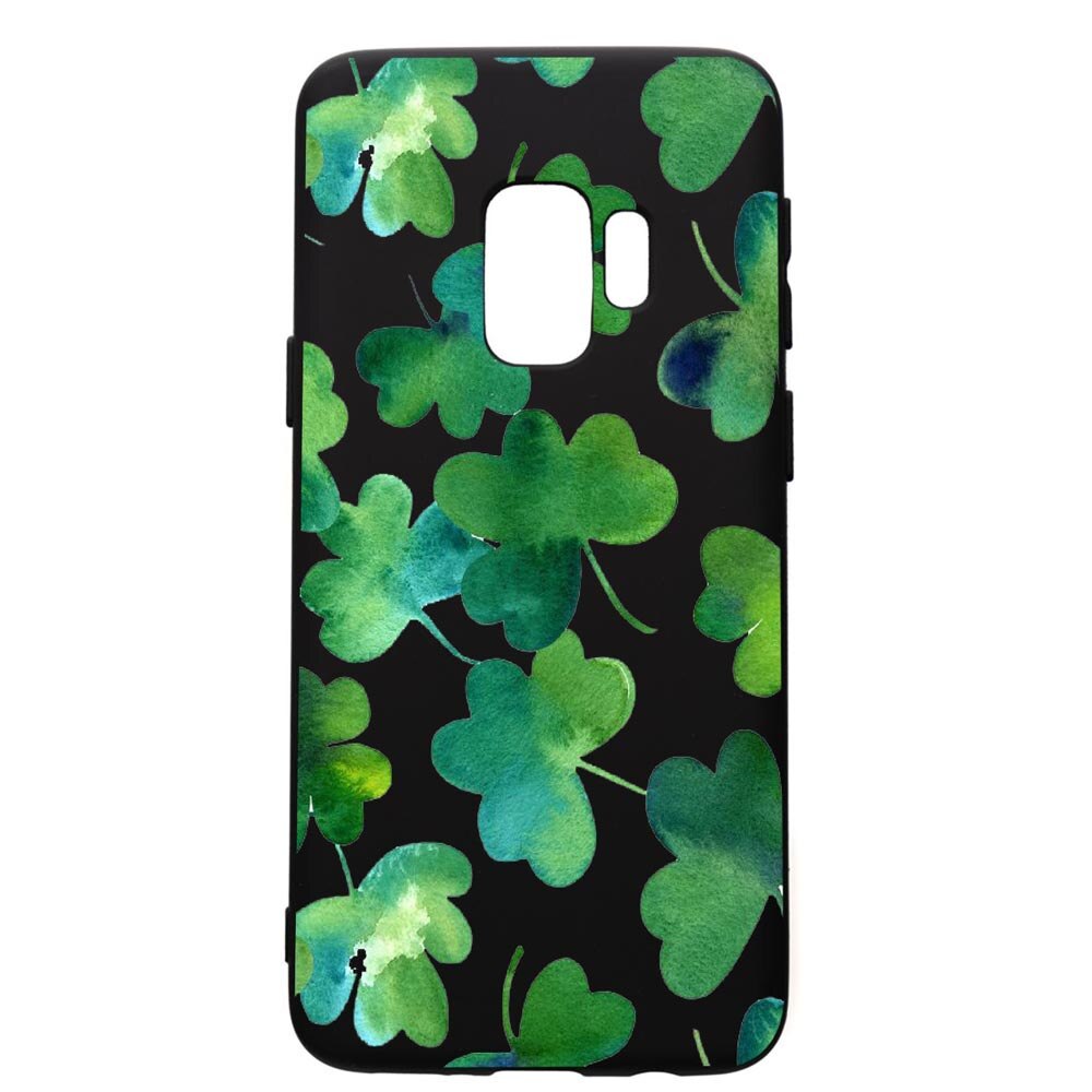Husa de protectie Samsung Galaxy S9, Green Leaf, silicon, cu interiorul din material textil, protectie camera, PB697