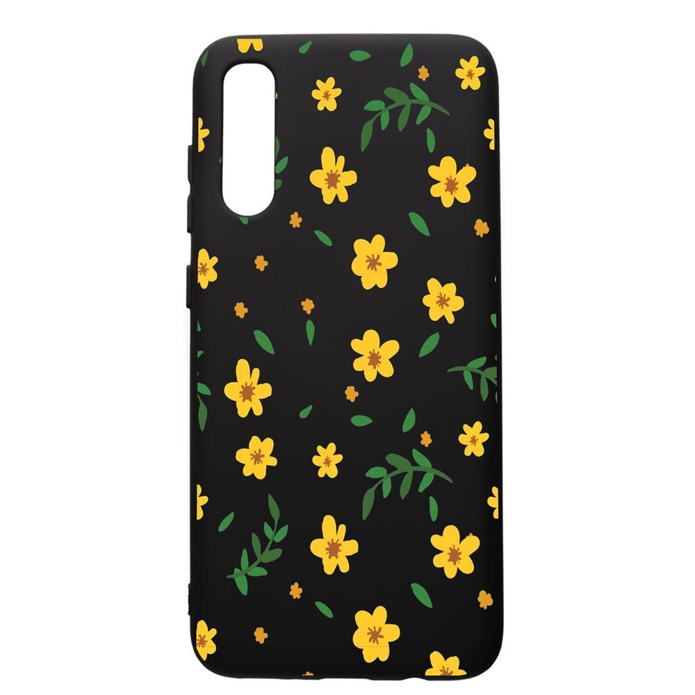 Husa de protectie Samsung Galaxy A50, Littel Yellow Flowers, silicon, cu interiorul din material textil, protectie camera, PB696
