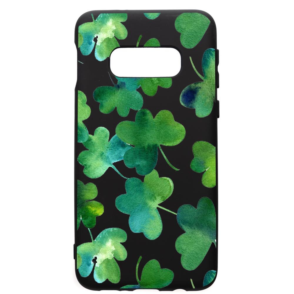 Husa de protectie Samsung Galaxy S10E, Green Leaf, silicon, cu interiorul din material textil, protectie camera, PB697