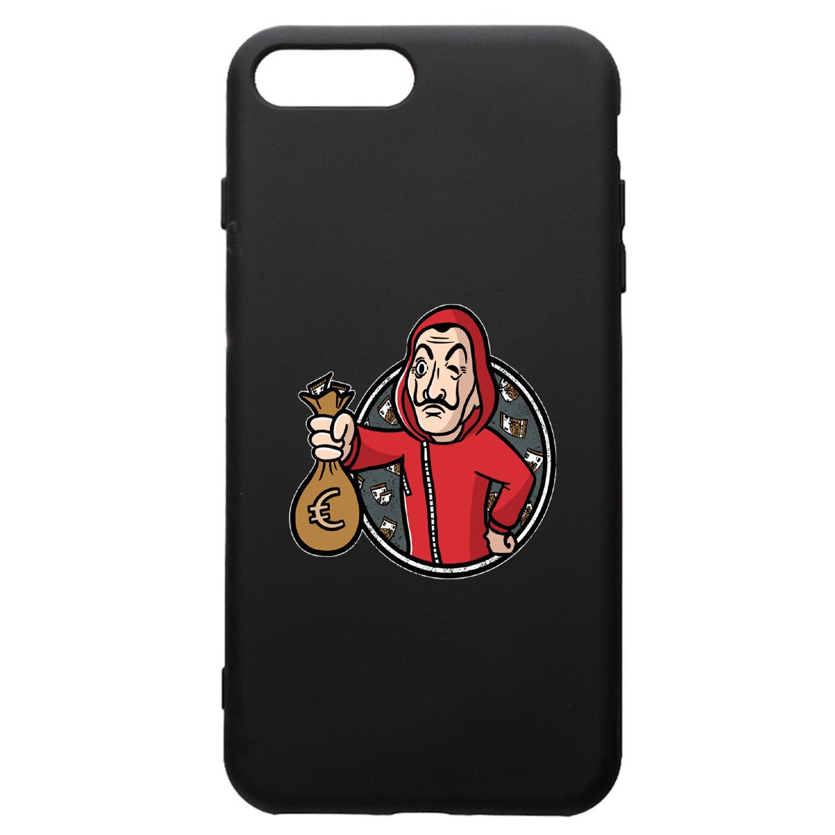 Husa de protectie Apple iPhone 8 Plus / iPhone 7 Plus, La Casa De Papel, silicon, cu interiorul din material textil, protectie camera, PB700