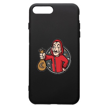 Husa de protectie Apple iPhone 8 Plus / iPhone 7 Plus, La Casa De Papel, silicon, cu interiorul din material textil, protectie camera, PB700 Husa de protectie Apple iPhone 8 Plus / iPhone 7 Plus, La Casa De Papel, silicon, cu interiorul din material textil, protectie camera, PB700