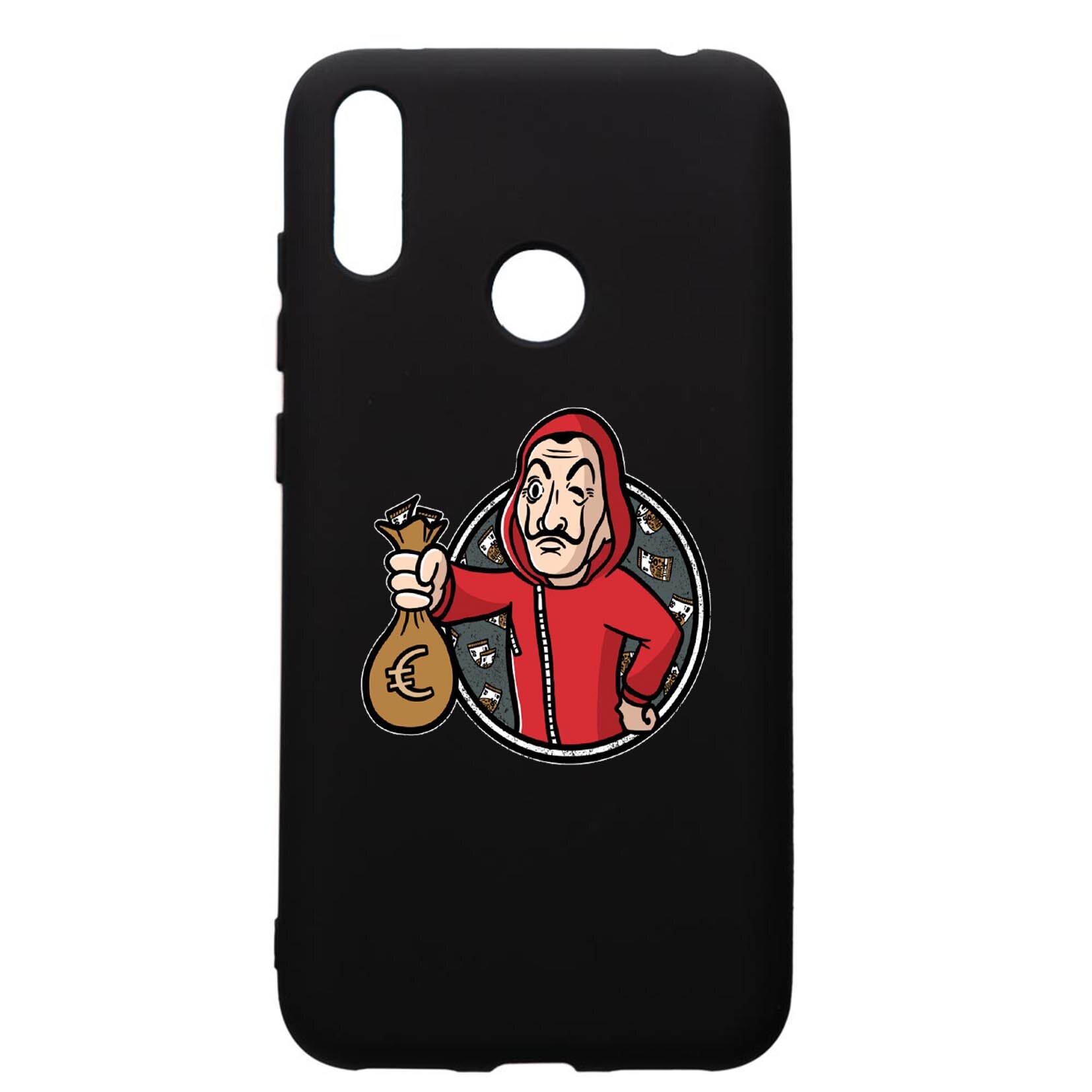 Husa de protectie Huawei Y7 2019, La Casa De Papel, silicon, cu interiorul din material textil, protectie camera, PB700