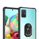 Samsung Galaxy A51 tok, Hybrid Anti-Shock, lökhárítótok, 360 fokos forgógyűrű és kitámasztó, fekete
