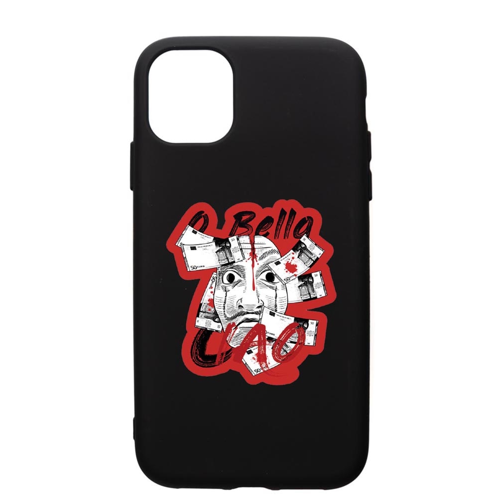 Husa de protectie Apple iPhone 12 Mini, La Casa De Papel, silicon, cu interiorul din material textil, protectie camera, PB716