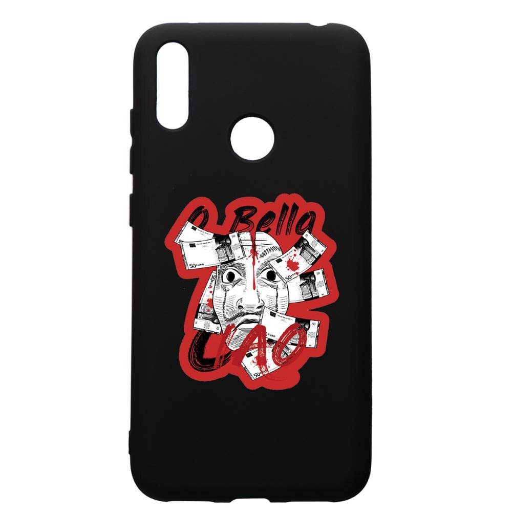 Husa de protectie Huawei Y7 2019, La Casa De Papel, silicon, cu interiorul din material textil, protectie camera, PB716