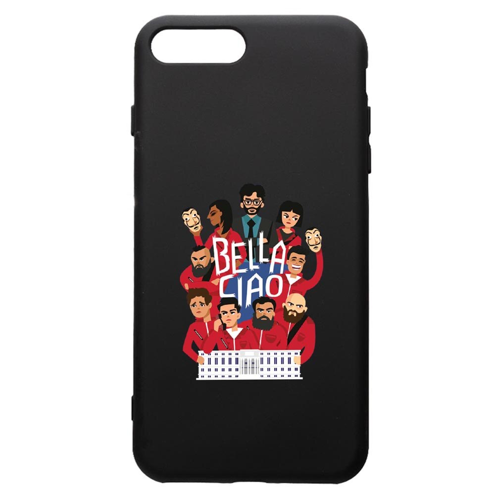 Husa de protectie Apple iPhone 8 Plus / iPhone 7 Plus, La Casa De Papel - Ciao Bella, silicon, cu interiorul din material textil, protectie camera, PB718