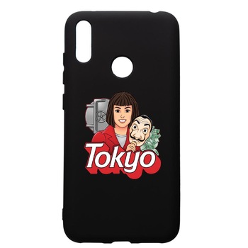 Husa de protectie Huawei Y7 2019, La Casa De Papel - Tokyo, silicon, cu interiorul din material textil, protectie camera, PB717 Husa de protectie Huawei Y7 2019, La Casa De Papel - Tokyo, silicon, cu interiorul din material textil, protectie camera, PB717
