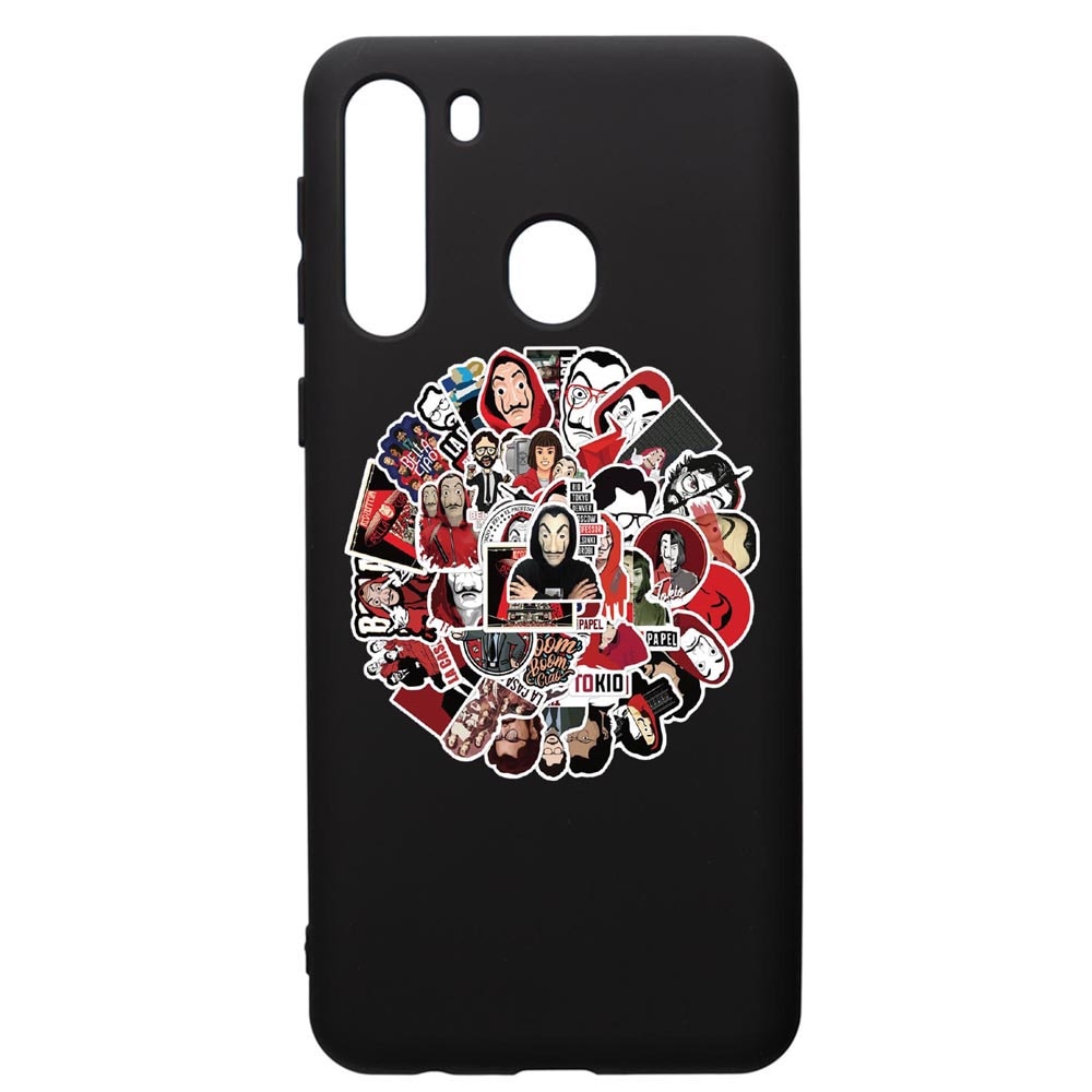 Husa de protectie Samsung Galaxy A21S, La Casa De Papel, silicon, cu interiorul din material textil, protectie camera, PB715