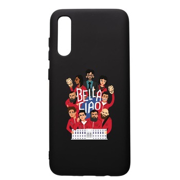 Husa de protectie Samsung Galaxy A50, La Casa De Papel - Ciao Bella, silicon, cu interiorul din material textil, protectie camera, PB718 Husa de protectie Samsung Galaxy A50, La Casa De Papel - Ciao Bella, silicon, cu interiorul din material textil, protectie camera, PB718