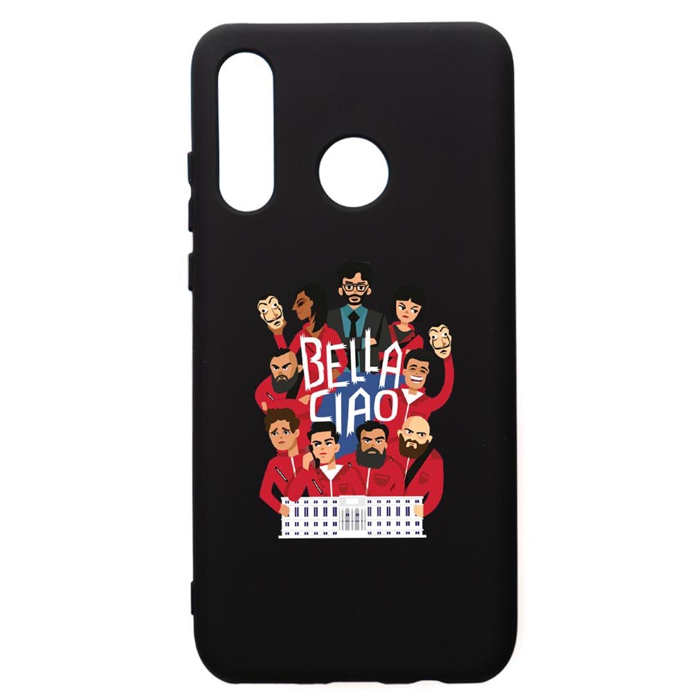 Husa de protectie Huawei P30 Lite, La Casa De Papel - Ciao Bella, silicon, cu interiorul din material textil, protectie camera, PB718
