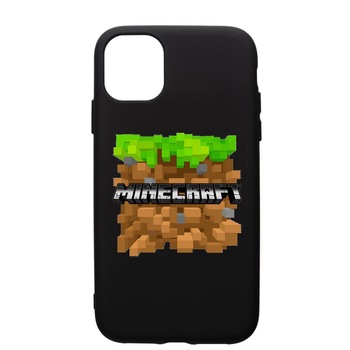 Husa de protectie Apple iPhone 11 Pro, Minecraft, silicon, cu interiorul din material textil, protectie camera, PB726 Husa de protectie Apple iPhone 11 Pro, Minecraft, silicon, cu interiorul din material textil, protectie camera, PB726