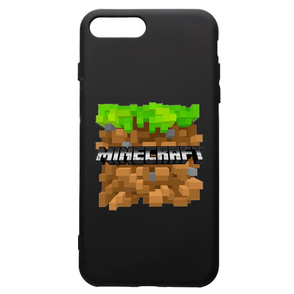 Husa de protectie Apple iPhone 8 Plus / iPhone 7 Plus, Minecraft, silicon, cu interiorul din material textil, protectie camera, PB726