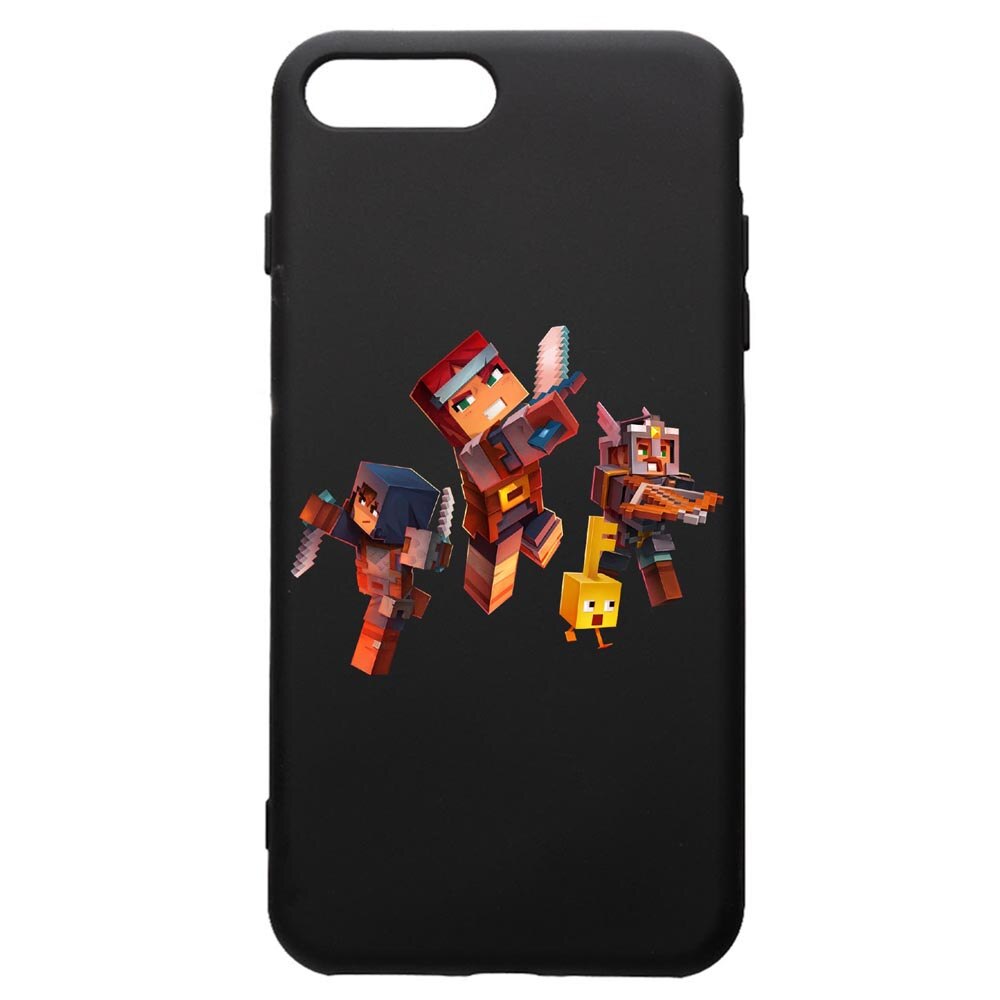 Husa de protectie Apple iPhone 8 Plus / iPhone 7 Plus, Minecraft, silicon, cu interiorul din material textil, protectie camera, PB724