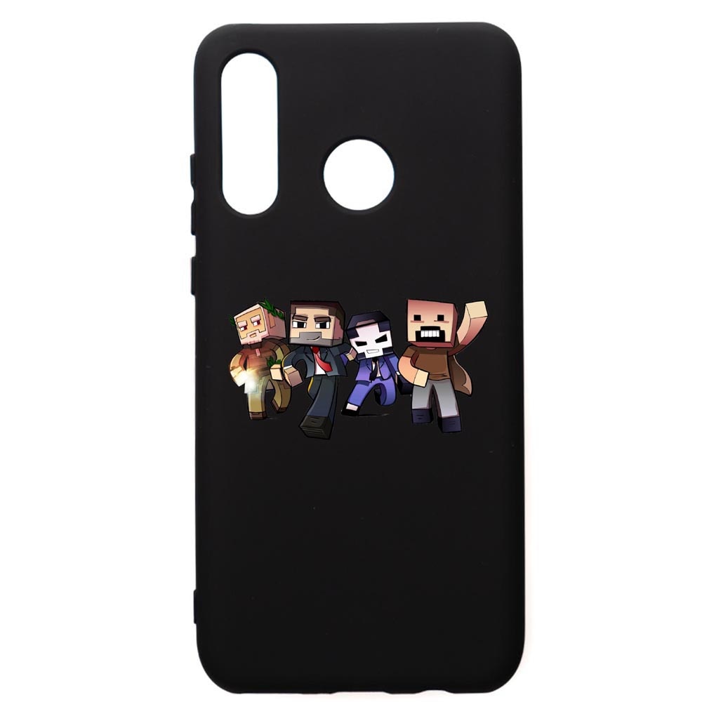 Husa de protectie Huawei P30 Lite, Minecraft, silicon, cu interiorul din material textil, protectie camera, PB727