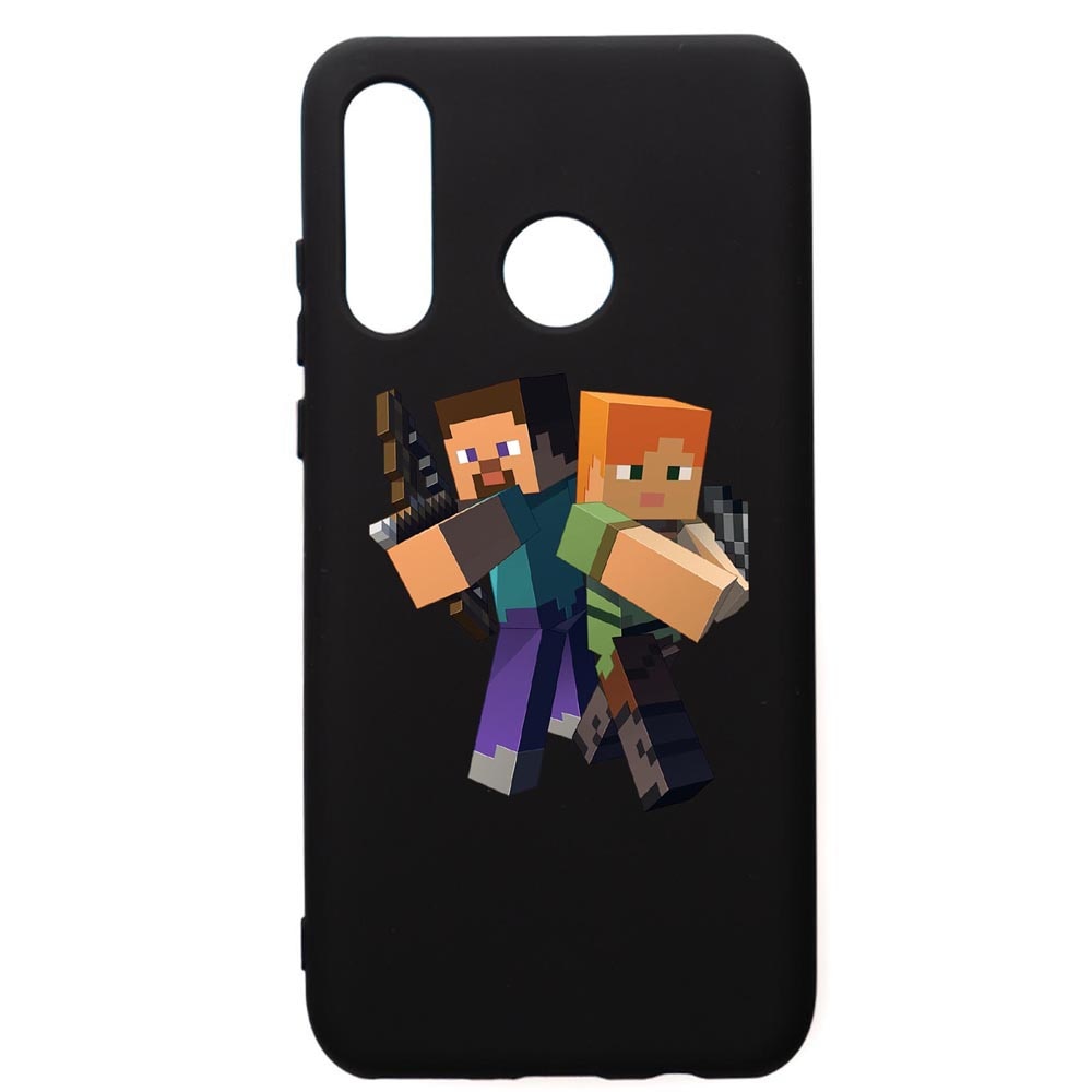 Husa de protectie Huawei P30 Lite, Minecraft, silicon, cu interiorul din material textil, protectie camera, PB728