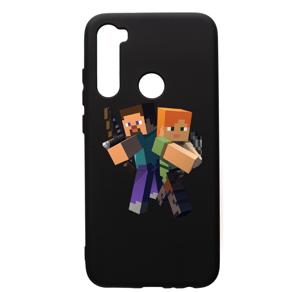 Husa de protectie Xiaomi Redmi Note 8, Minecraft, silicon, cu interiorul din material textil, protectie camera, PB728