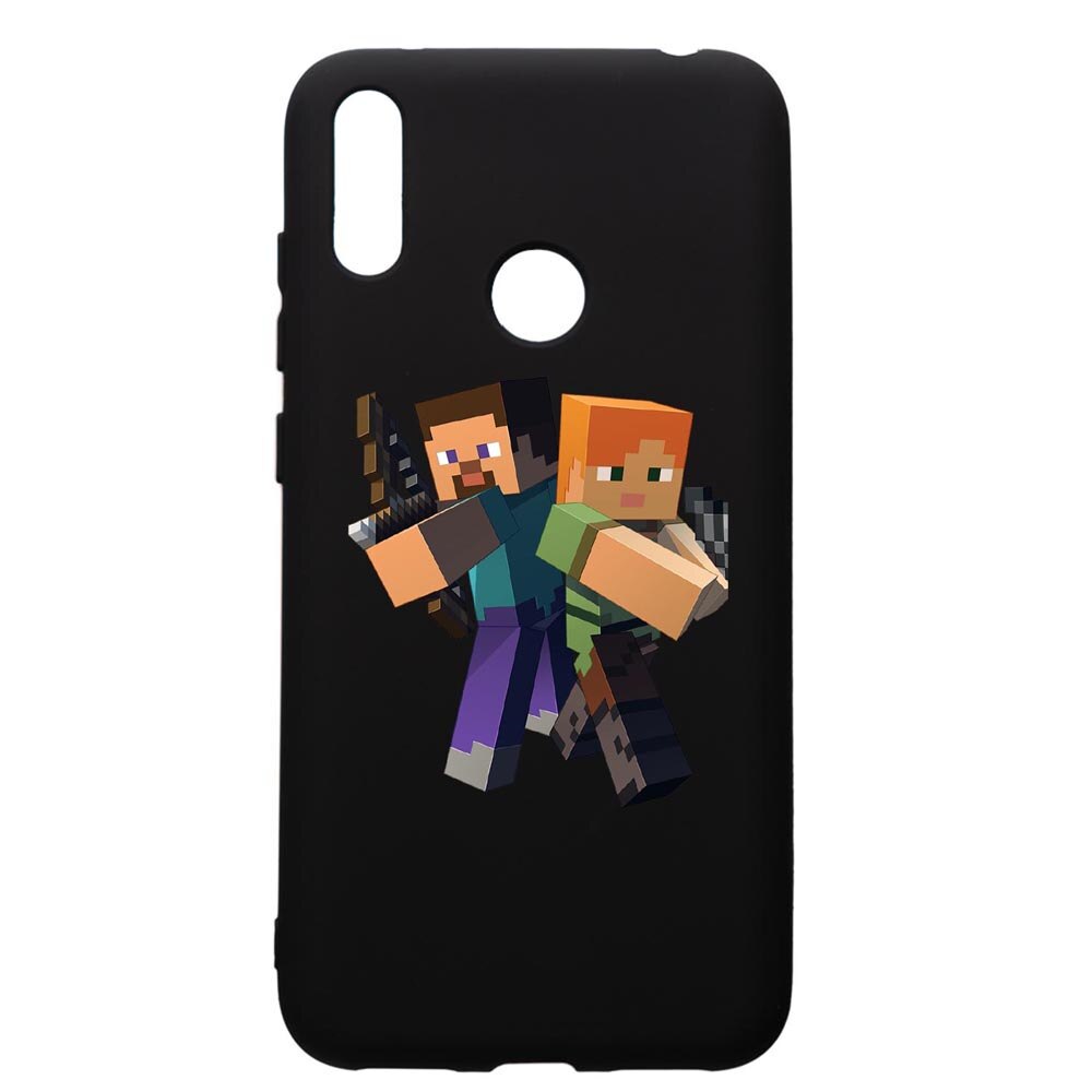 Husa de protectie Huawei Y7 2019, Minecraft, silicon, cu interiorul din material textil, protectie camera, PB728