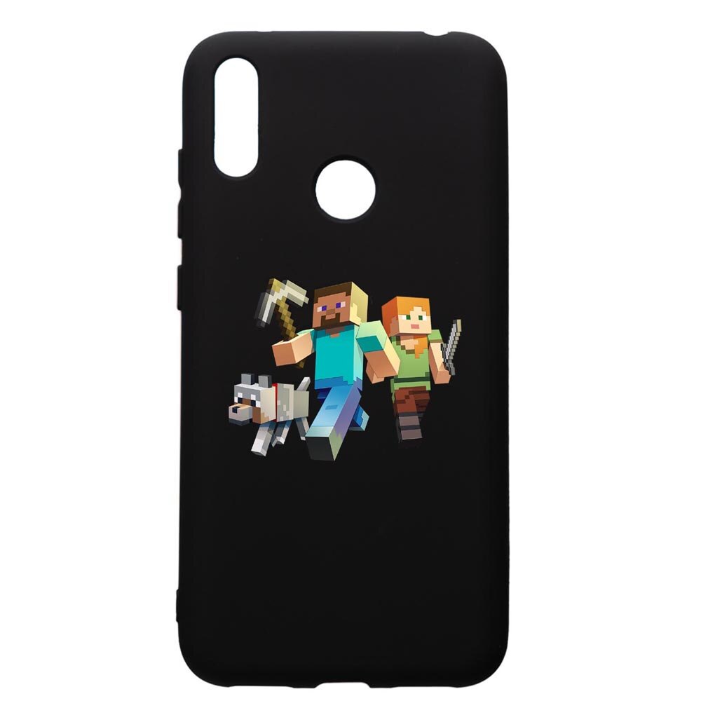 Husa de protectie Huawei Y7 2019, Minecraft, silicon, cu interiorul din material textil, protectie camera, PB730