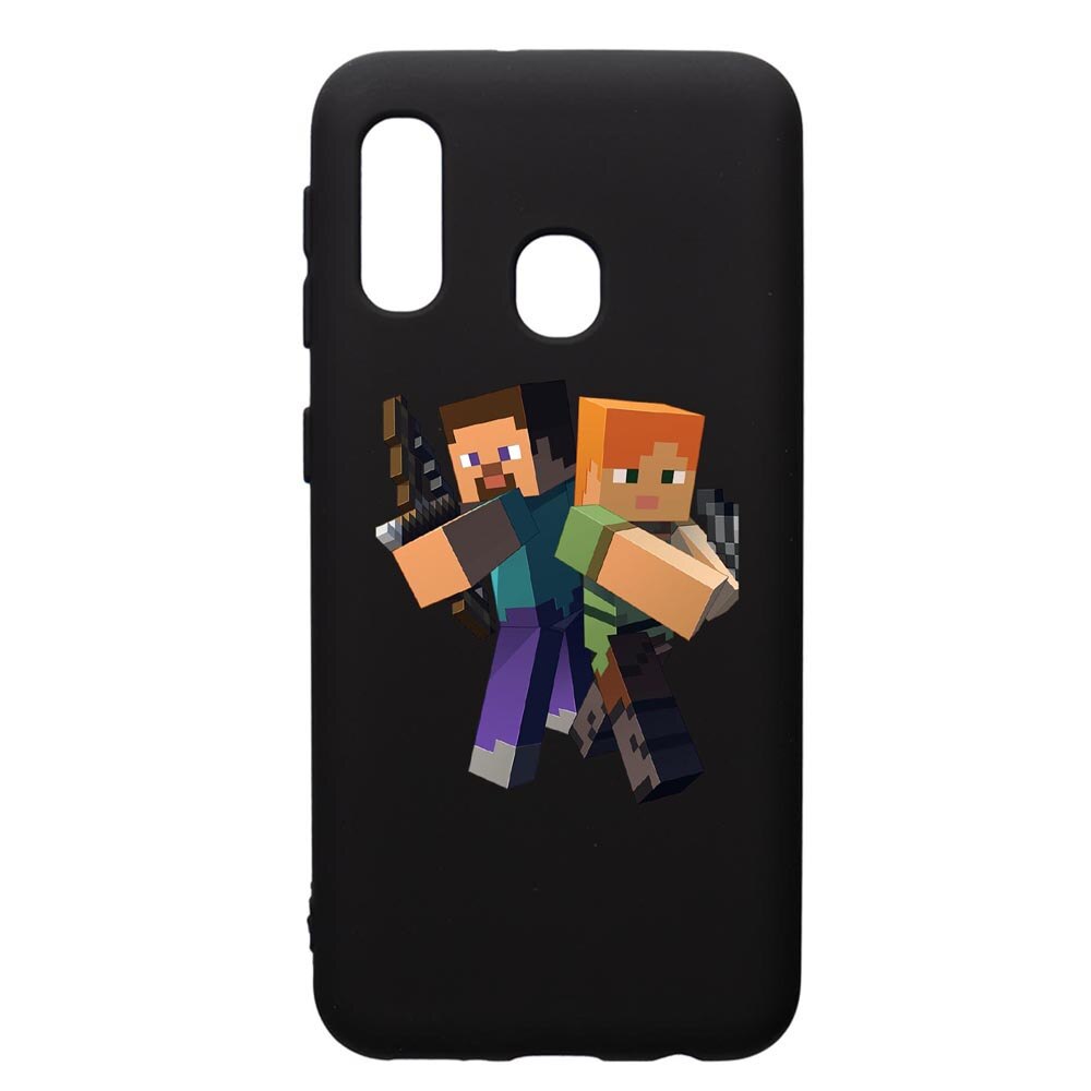 Husa de protectie Samsung Galaxy A20E, Minecraft, silicon, cu interiorul din material textil, protectie camera, PB728
