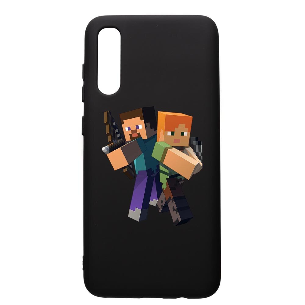 Husa de protectie Samsung Galaxy A50, Minecraft, silicon, cu interiorul din material textil, protectie camera, PB728