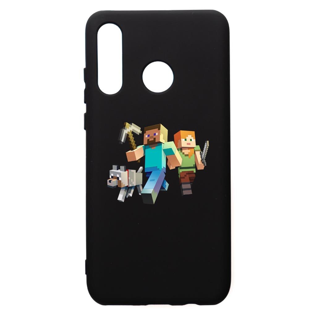 Husa de protectie Huawei P30 Lite, Minecraft, silicon, cu interiorul din material textil, protectie camera, PB730