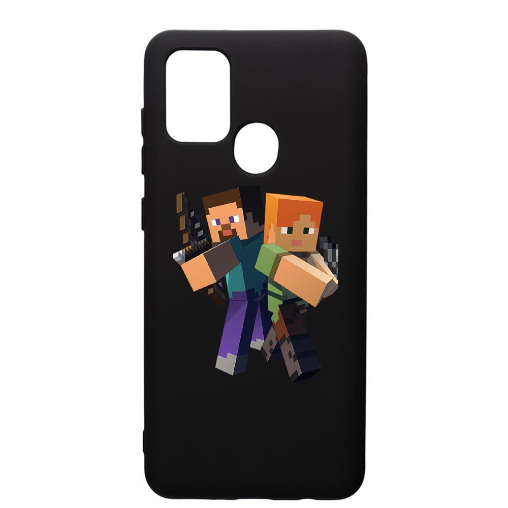 Husa de protectie Samsung Galaxy A21, Minecraft, silicon, cu interiorul din material textil, protectie camera, PB728