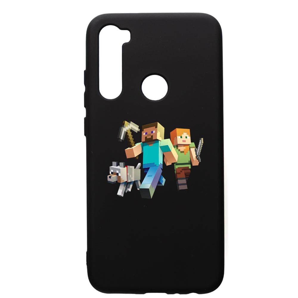 Husa de protectie Xiaomi Redmi Note 8, Minecraft, silicon, cu interiorul din material textil, protectie camera, PB730